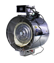 Oscillating suspended sray blower