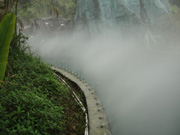 Artificial fog system for scenic zone