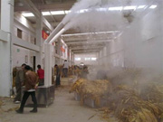 Ultrasonic industrial humidification system for tabacco factory